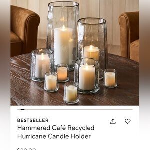 Pottery Barn Hammered glass hurricane - NWT